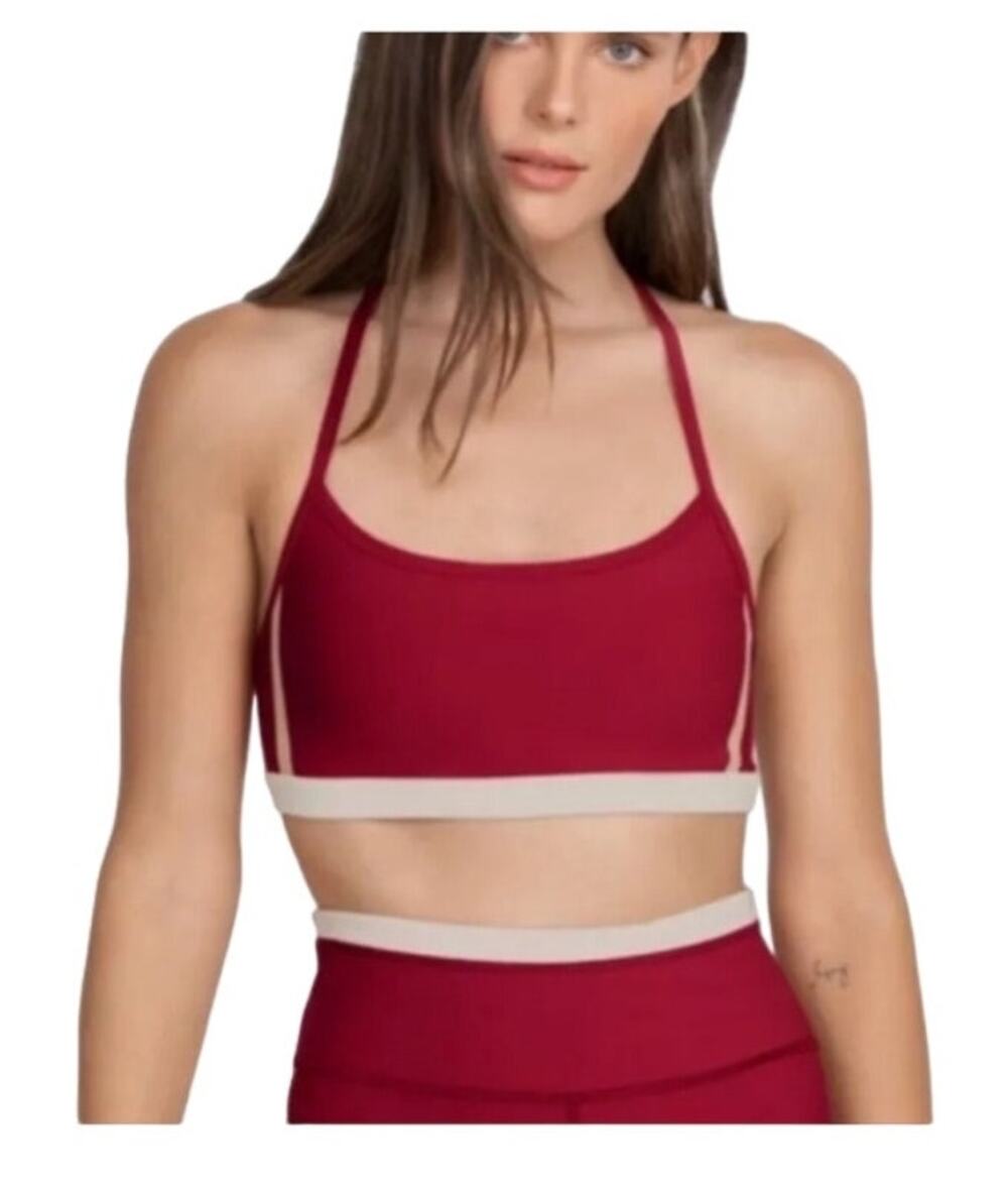 Johnny Was Calme Endurance Cross Back Sports Bra, Red, Size Medium, NWT